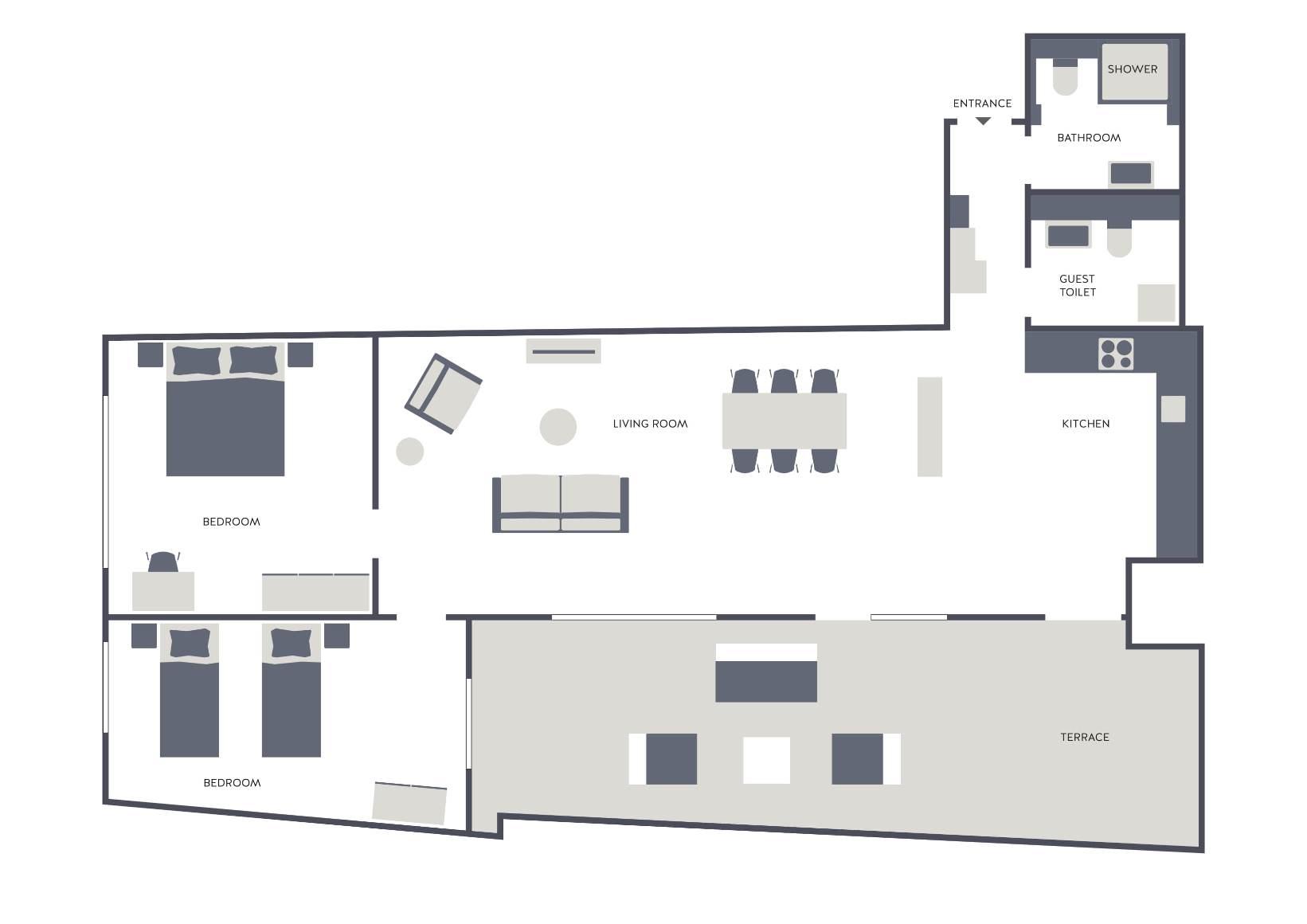 2 Bedroom Serviced Apartment Downtown - 9